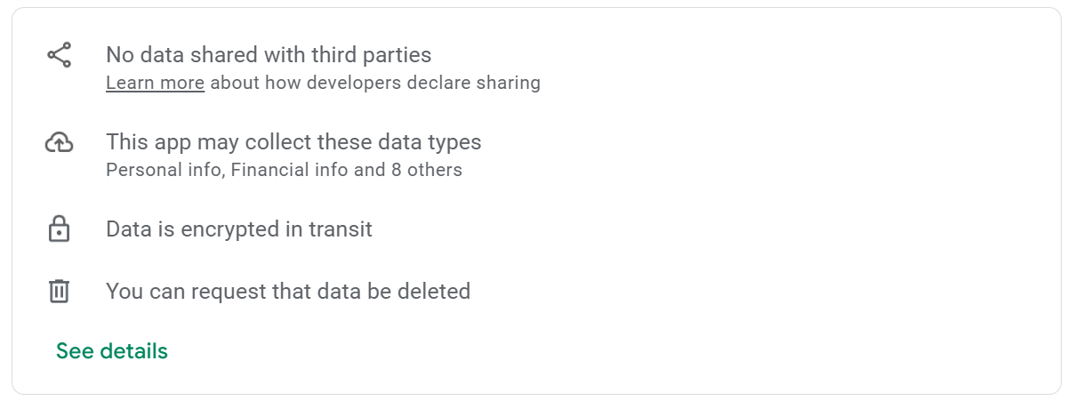 No Data Will be Shared